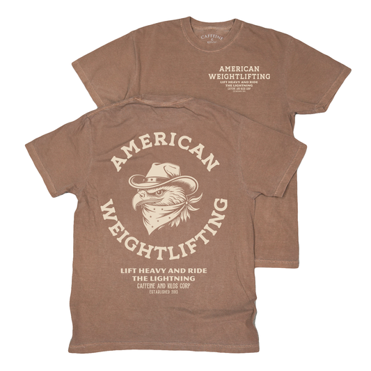 American Weightlifting Tee Espresso/Cream Relaxed