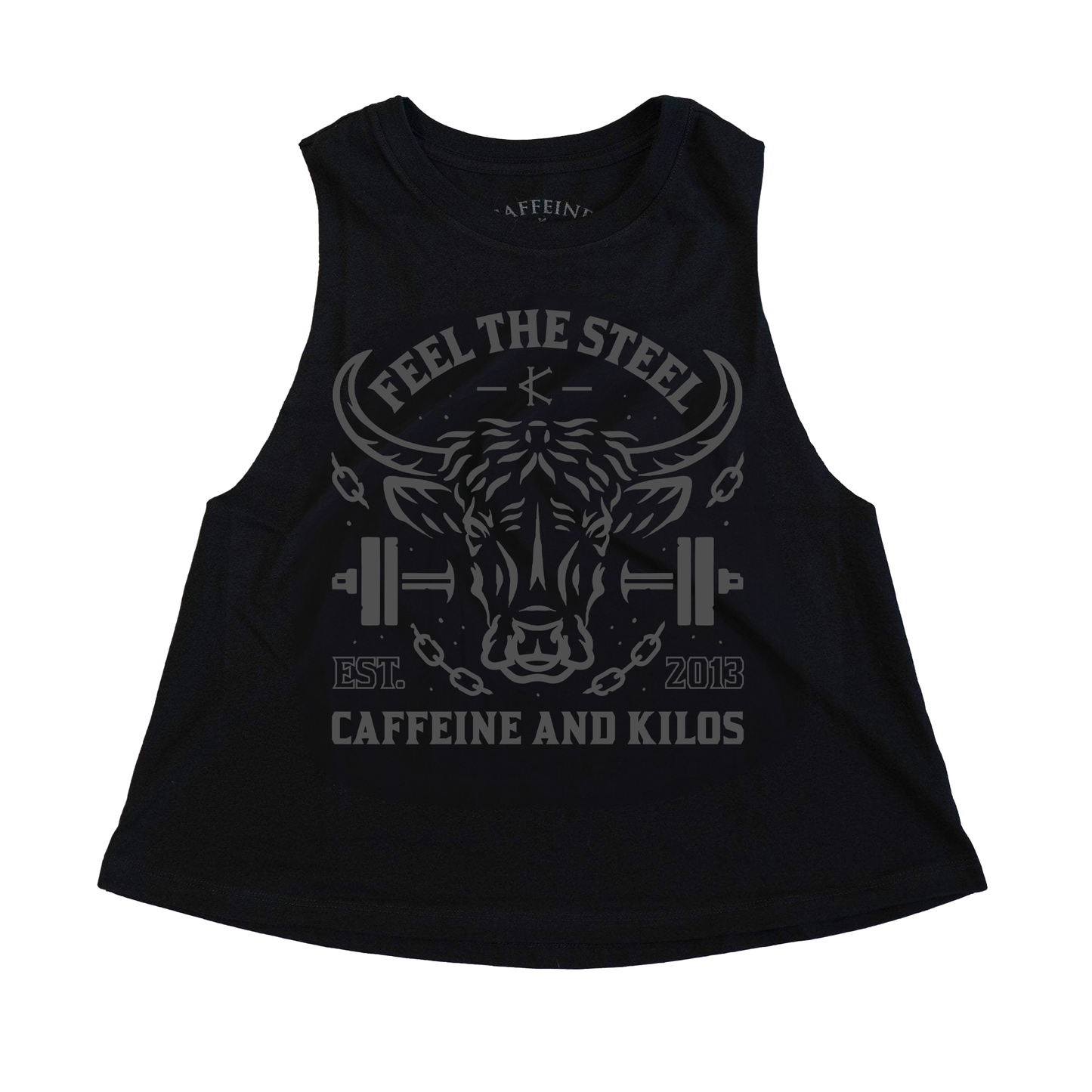 Feel the Steel Women's Crop Tank Black