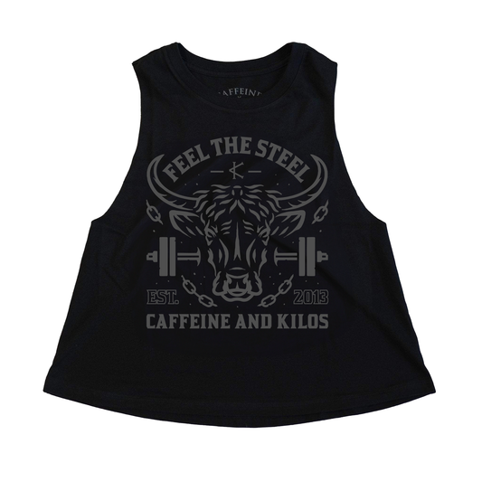 Feel the Steel Women's Crop Tank Black