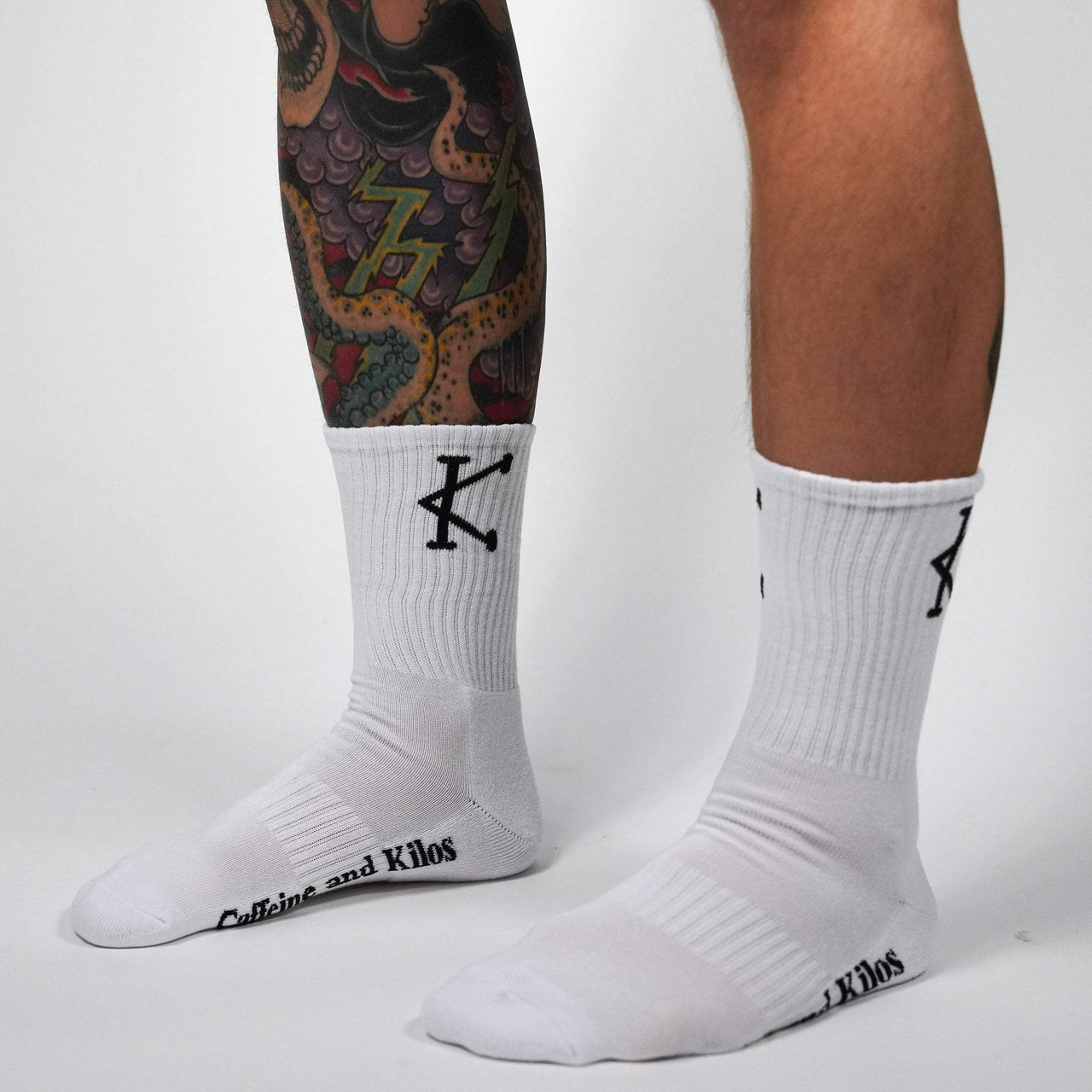 Caffeine and Kilos Inc Accessories Athlete Sock 2.0 White