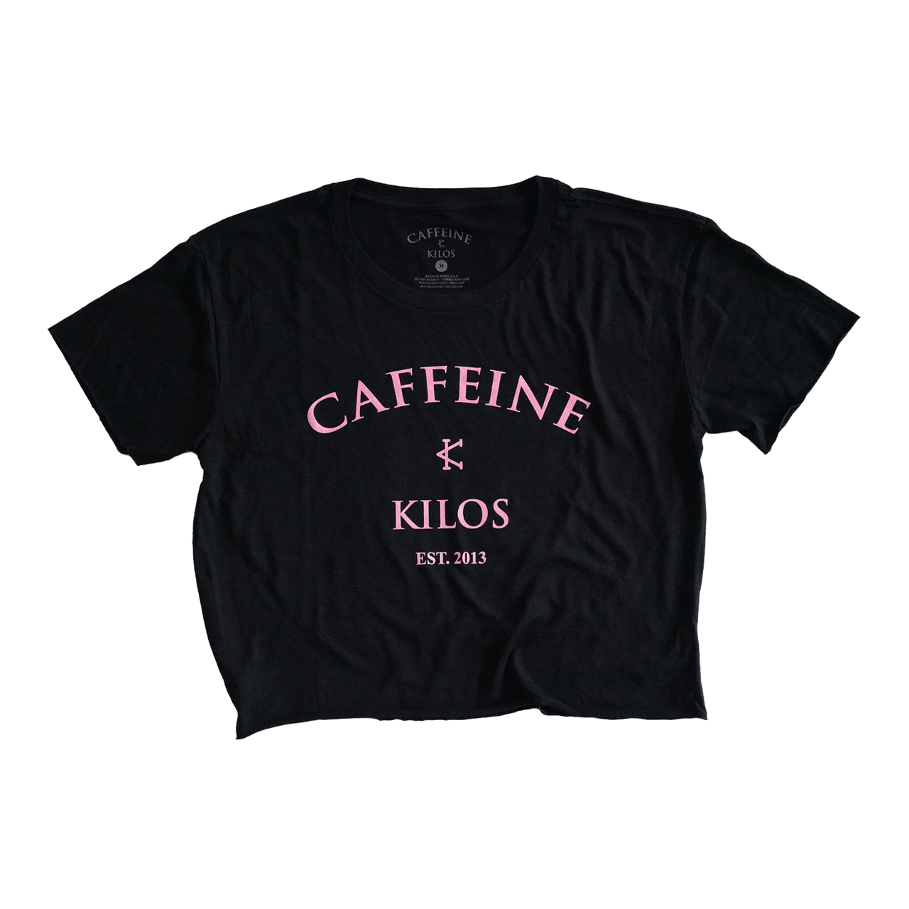 Caffeine and Kilos Inc apparel S Arch Logo Women's Crop Black/Pink