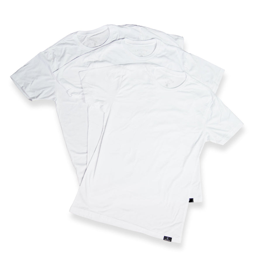 Caffeine and Kilos Inc apparel White Tee 3 Pack