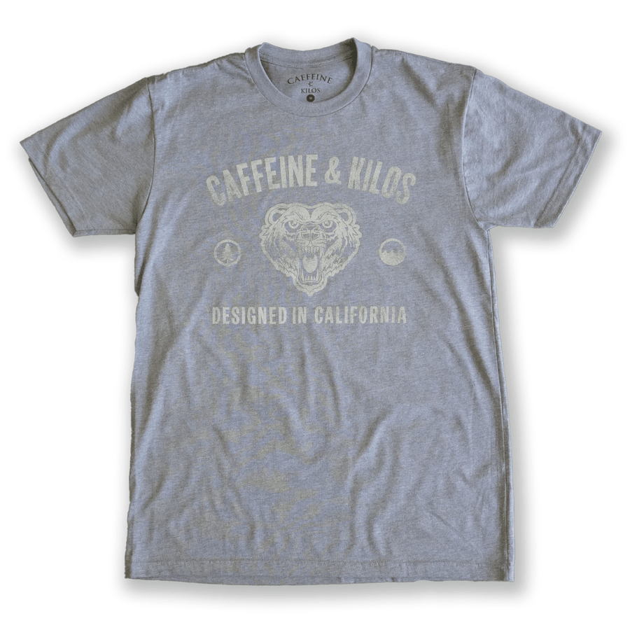 Caffeine and Kilos Inc apparel XS Cali Tee Grey