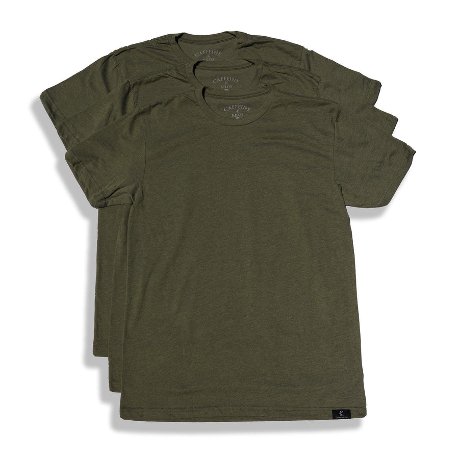 Caffeine and Kilos Inc apparel XS OD Green 3 Pack Mens Tees