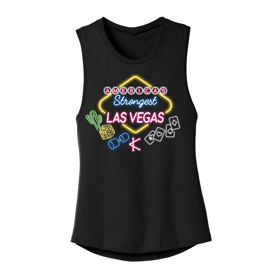 Caffeine and Kilos Inc apparel XS Vegas Strongest Women's Muscle Tank
