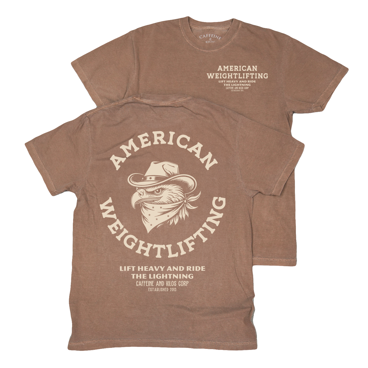 American Weightlifting Tee Espresso/Cream Relaxed