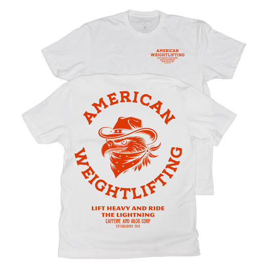 American Weightlifting Tee Relaxed White/Brick