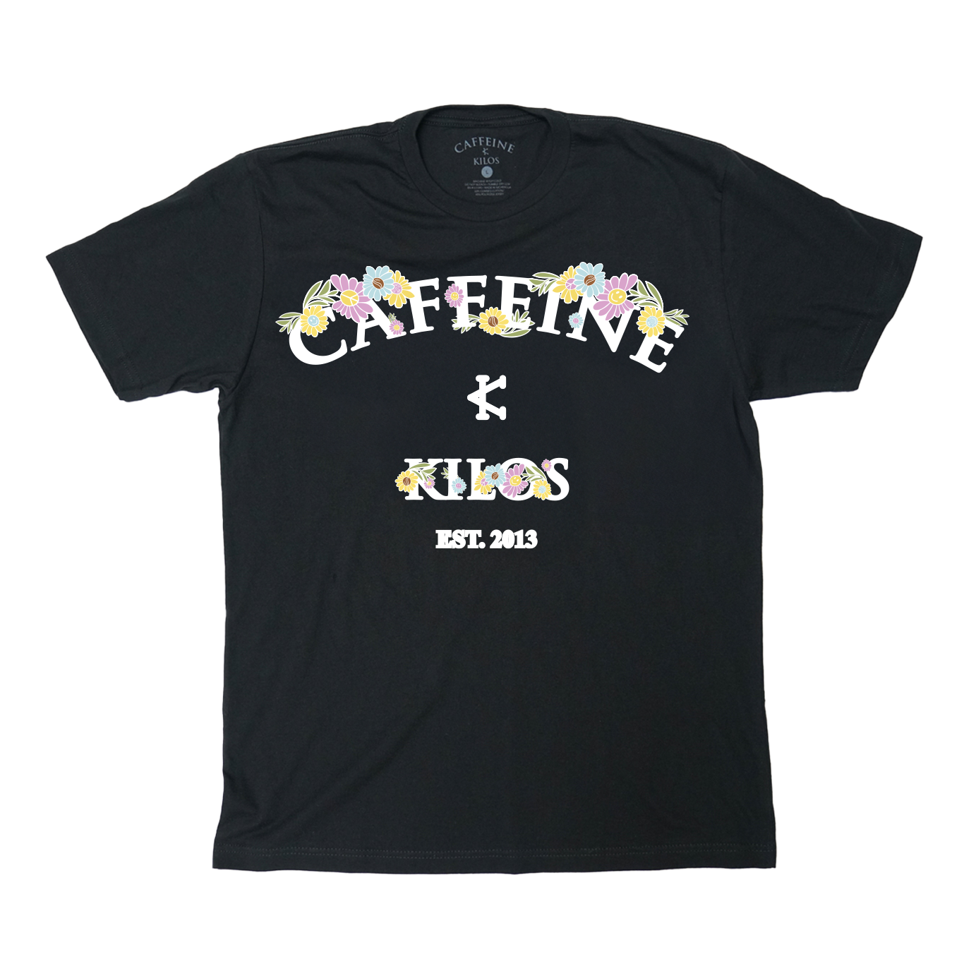 Floral Arch logo Tee - Caffeine and Kilos Inc