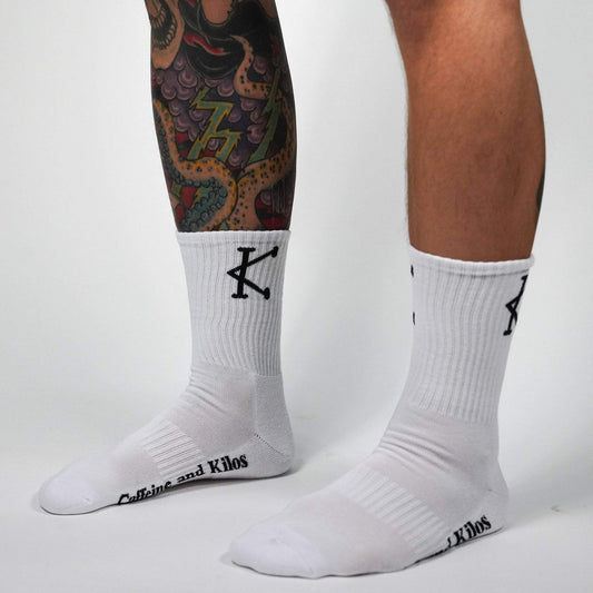 Caffeine and Kilos Inc Accessories Athlete Sock 2.0 White