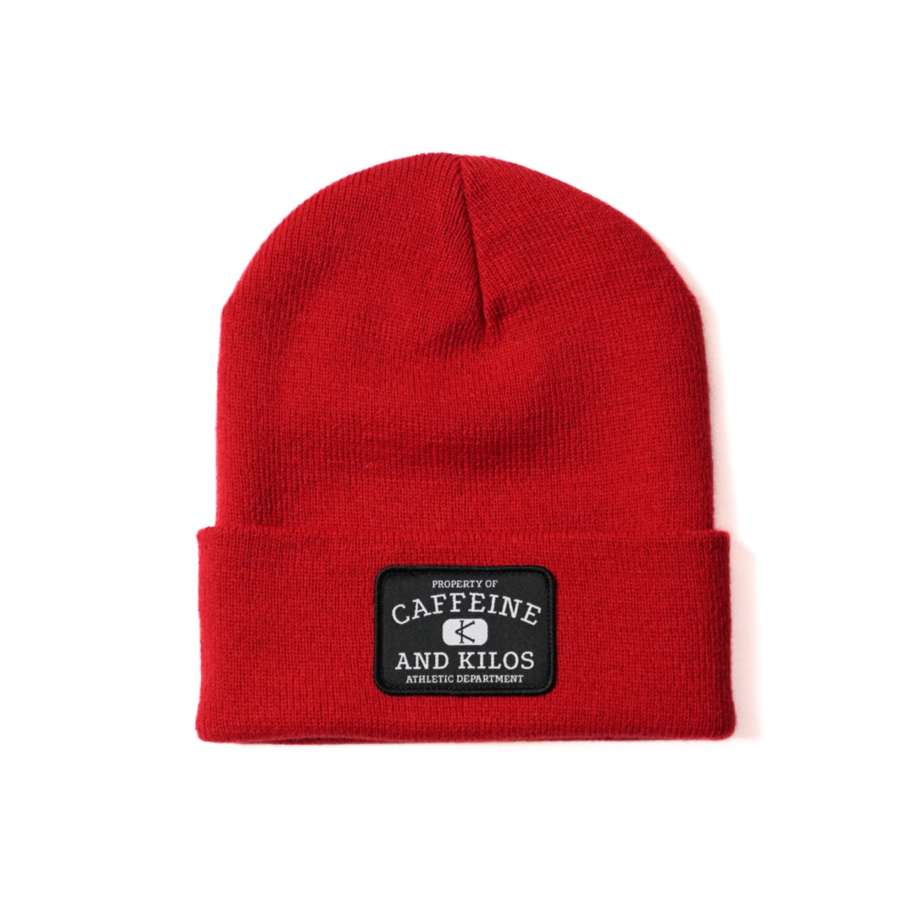 Caffeine and Kilos Inc Accessories Red Patch Beanie
