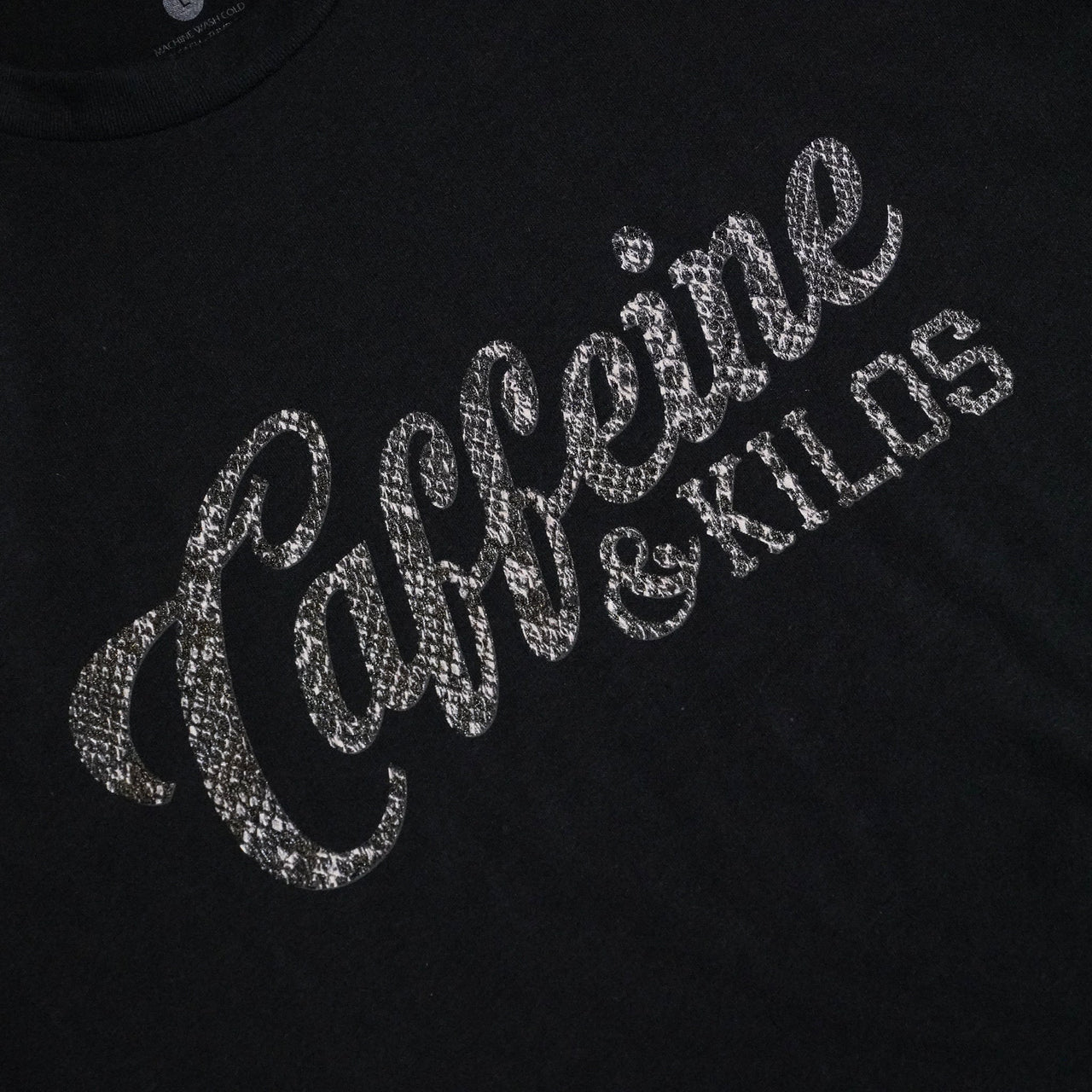 Caffeine and Kilos Inc apparel Snake bite Script Logo Tee