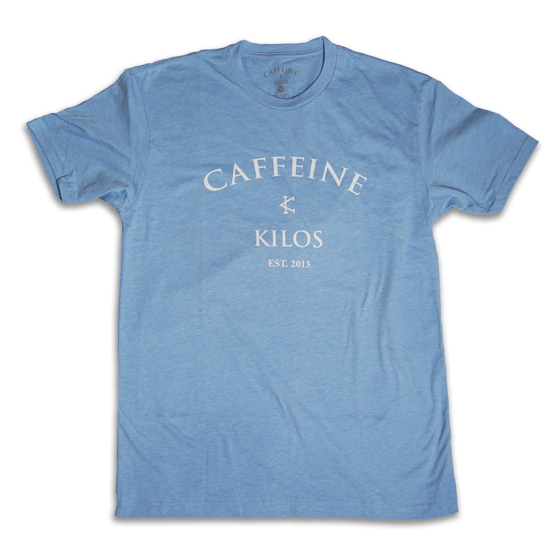 Caffeine and Kilos Inc apparel XS Arch Logo Collegiate Blue Tee