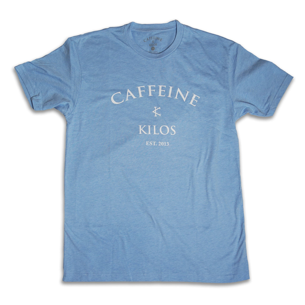 Caffeine and Kilos Inc apparel XS Arch Logo Collegiate Blue Tee